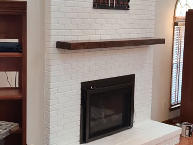 photo of repainted fireplace in lebanon j