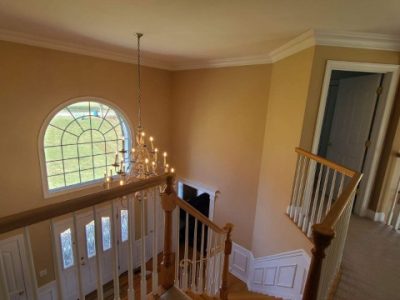 interior staircase hallway that was repainted in califon