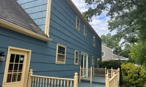 clean repainted porch and house exterior