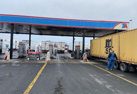 repainted ta travel center in bloomsbury new jersey