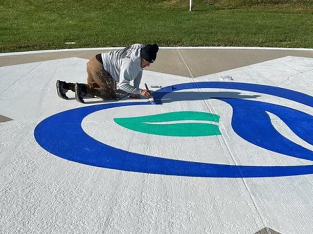 helicopter pad at hunterdon hospital being repainted Preview Image 2