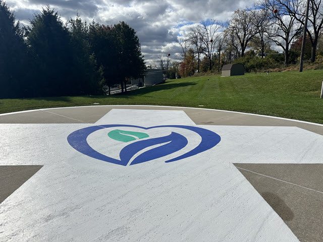 photo of repainted helicopter pad at hunterdon hospital in flemington Preview Image 1