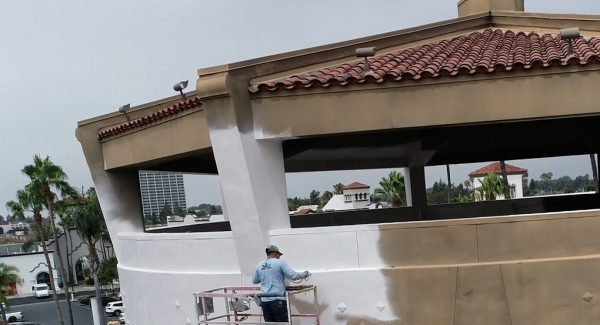 CertaPro of Huntington Beach painting a commercial building in Costa Mesa CA.