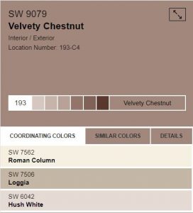 velvety chestnut sw 9079 paint color