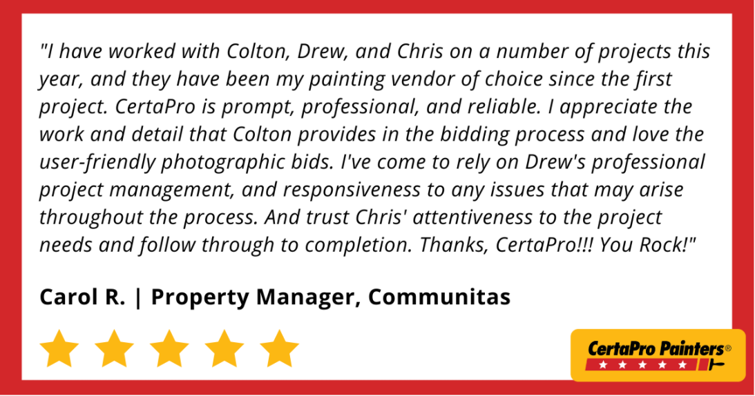 certapro Indianapolis commercial painting customer review