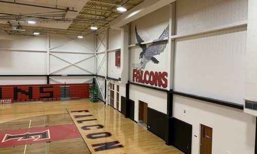 High School Gymnasium Block Walls and Beams