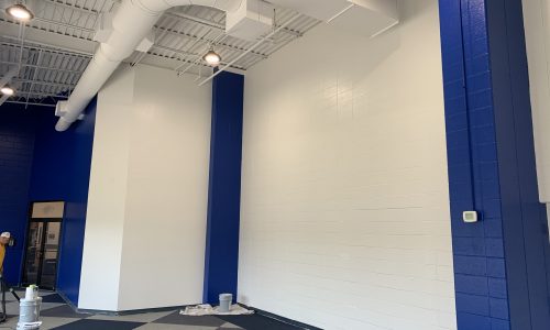 School Sport Fieldhouse Entry Painting Walls and Ceiling
