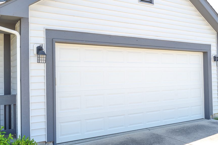 white garage door with black painted trim Preview Image 3