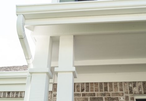 close up of painted porch banisters