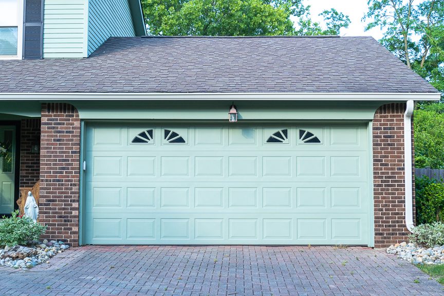 pastel green painted garage door Preview Image 4