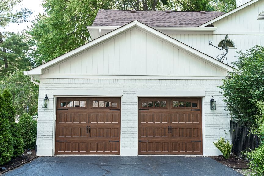 stained garage doors on white painted home Preview Image 8
