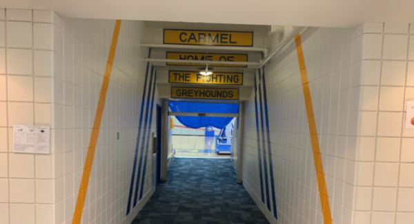 School gym entrance after painting