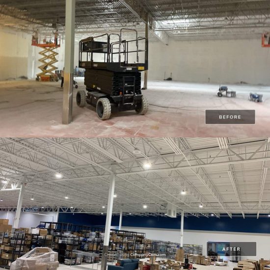 Manufacturing facility & warehouse painting project before and after