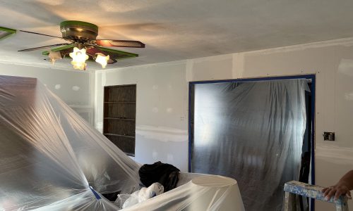 Living Room Wall With Drywall Installed