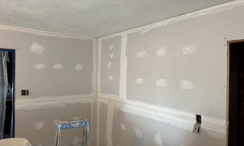 Living Room Wall With Drywall Installed