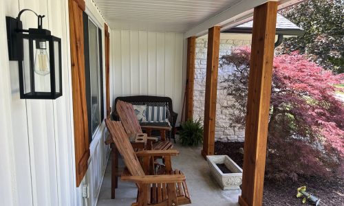 Furnished Porch With New Faux Wooden Posts