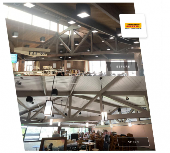 before and after painting commercial project in indianapolis