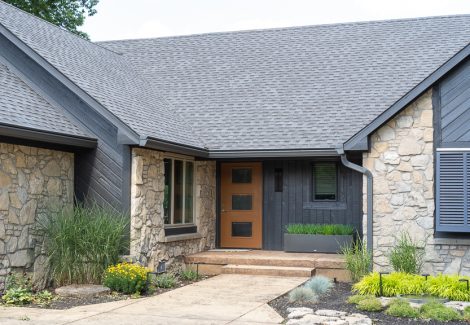 front entrance of home after repairs and painting