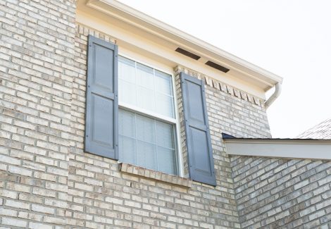 window trim and shutters after painting