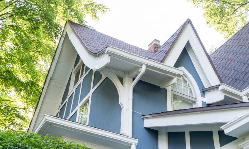 White & Blue Painted Exterior