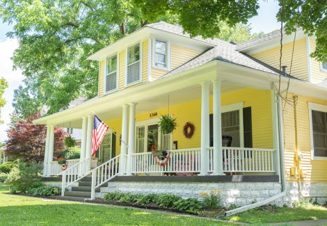 view from front right corner of home after painting project