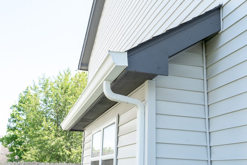 side view of soffits and gutter after painting Preview Image 6