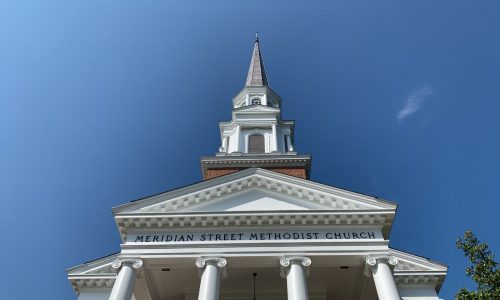 Steeple Outside Meridian Street United Methodist Church