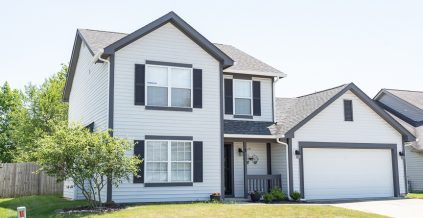 White Painted Home with Black Shutters