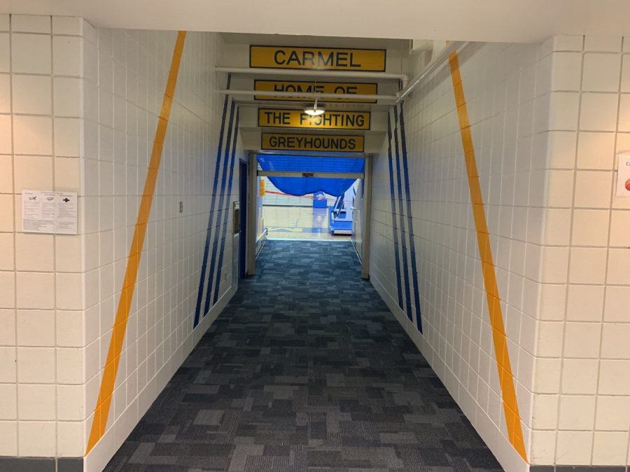 stripes on highschool wall painted Preview Image 1