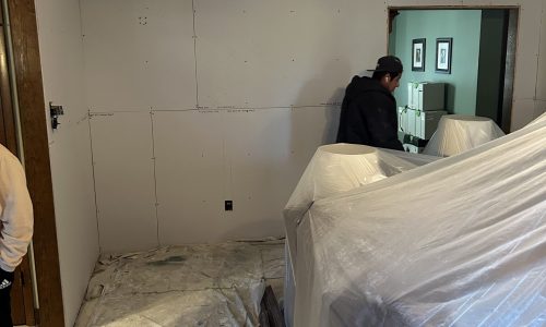 Laying Down Prep Plastic & Blankets