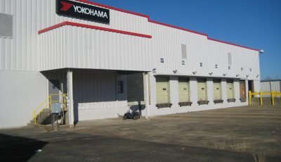 Completed exterior painting project at Hesselbein Tire Company in Jackson, MS