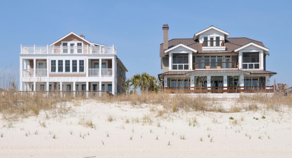 Beach houses from a distance