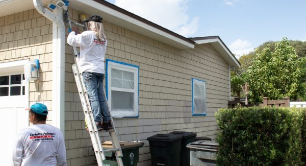 Jacksonville Exterior Case Study fixtures prepared for painting