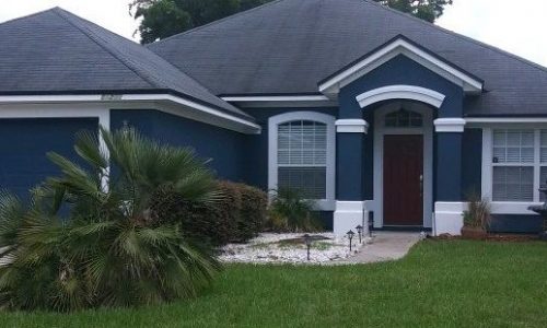 Dark Blue Stucco Exterior