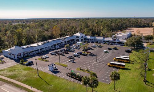 Sky View of Strip Mall
