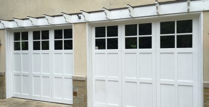 White Garage Doors with Detail Painting