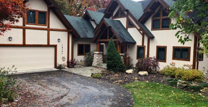 Rustic Cabin with Wooden Trim