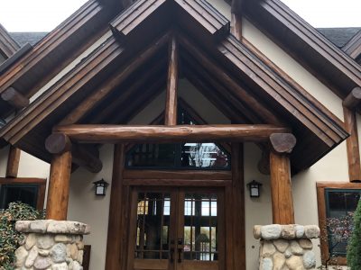 log home entryway