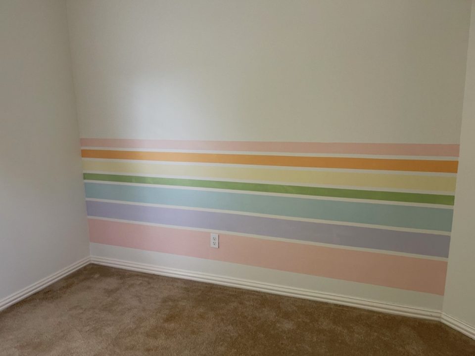 Children's Bedroom Rainbow Wall Painting Kids Room Painters Katy TX