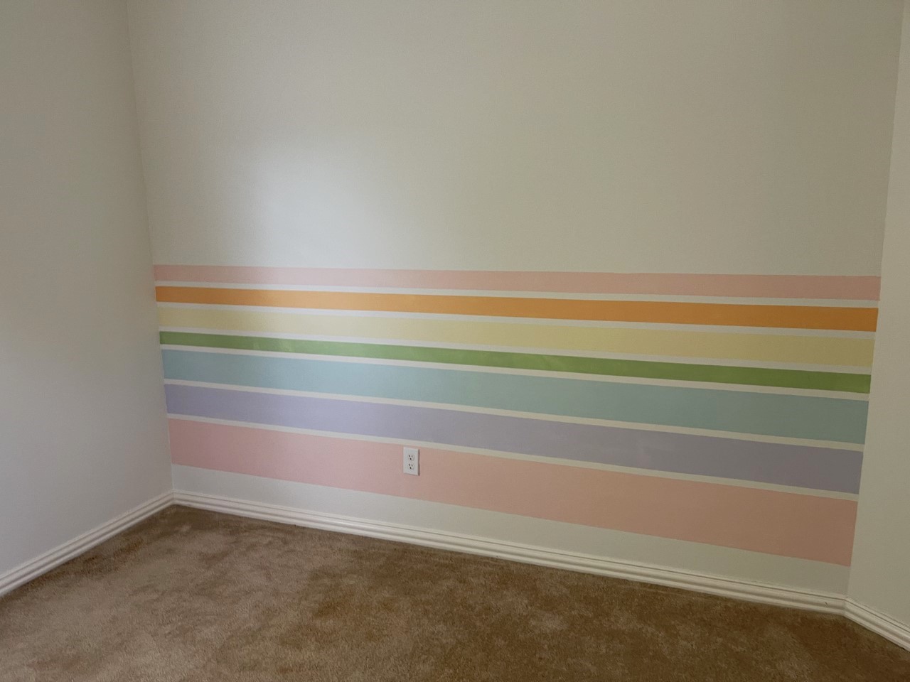 kids bedroom wall painting rainbow