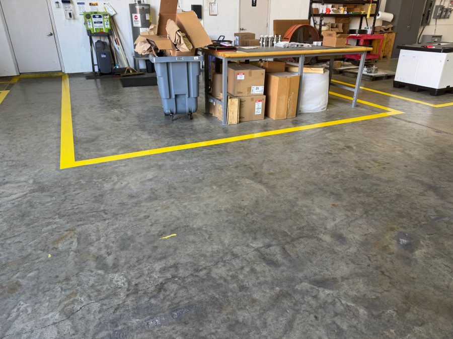 warehouse floor after line striping Preview Image 1