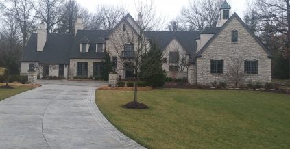 Windows, doors, and trim painted on this homes exterior in Ladue ...
