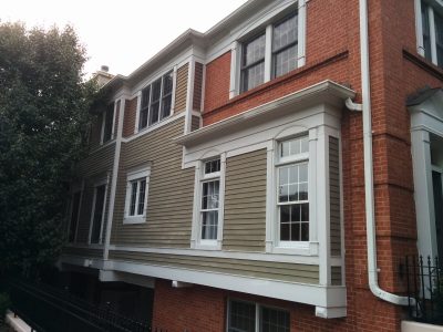 Commercial townhome painting by CertaPro commercial painters in Clayton, MO