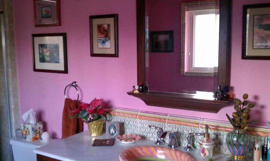 Interior master bathroom painting by CertaPro painters in Kirkwood, MO