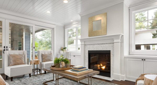 Professional painting in living room.