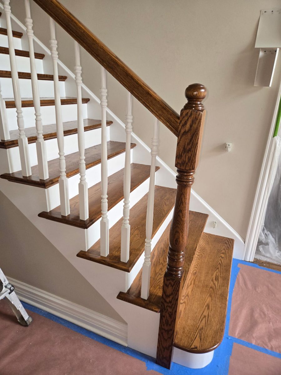 Home staircase interior painting project in Westmont. Preview Image 1