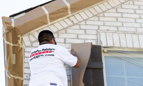 Prep brick painting project in La Grange.