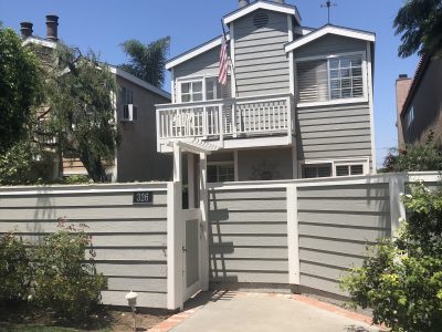 white/gray exterior house painting