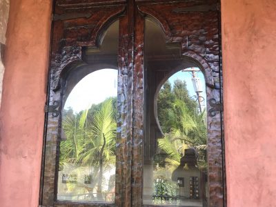 dark wood window frame staining