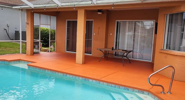 repainted pool deck and siding